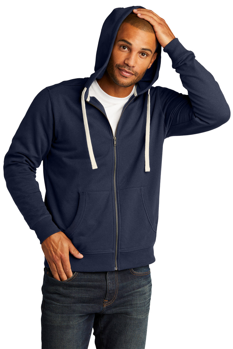 Custom District Re-Fleece Full-Zip Hoodie DT8102 | Print Natural