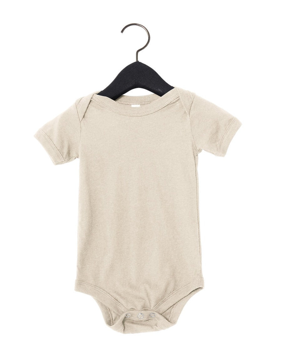 Custom Bella Canvas Infant Short Sleeve Onesie 100B Print Natural