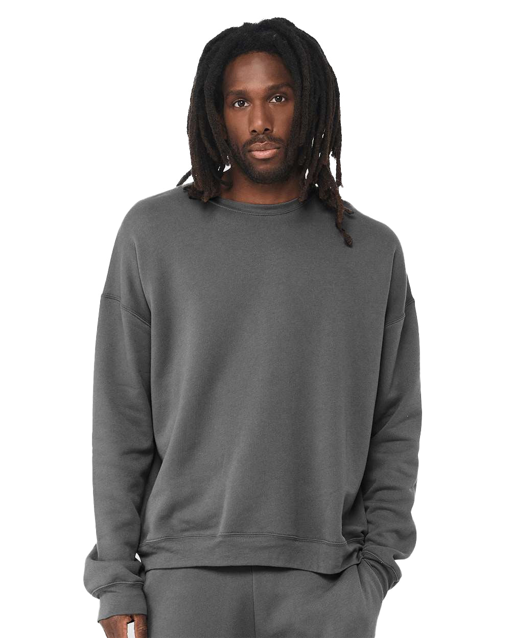 Custom Bella + Canvas Drop Shoulder Crewneck 3945 | Print Natural