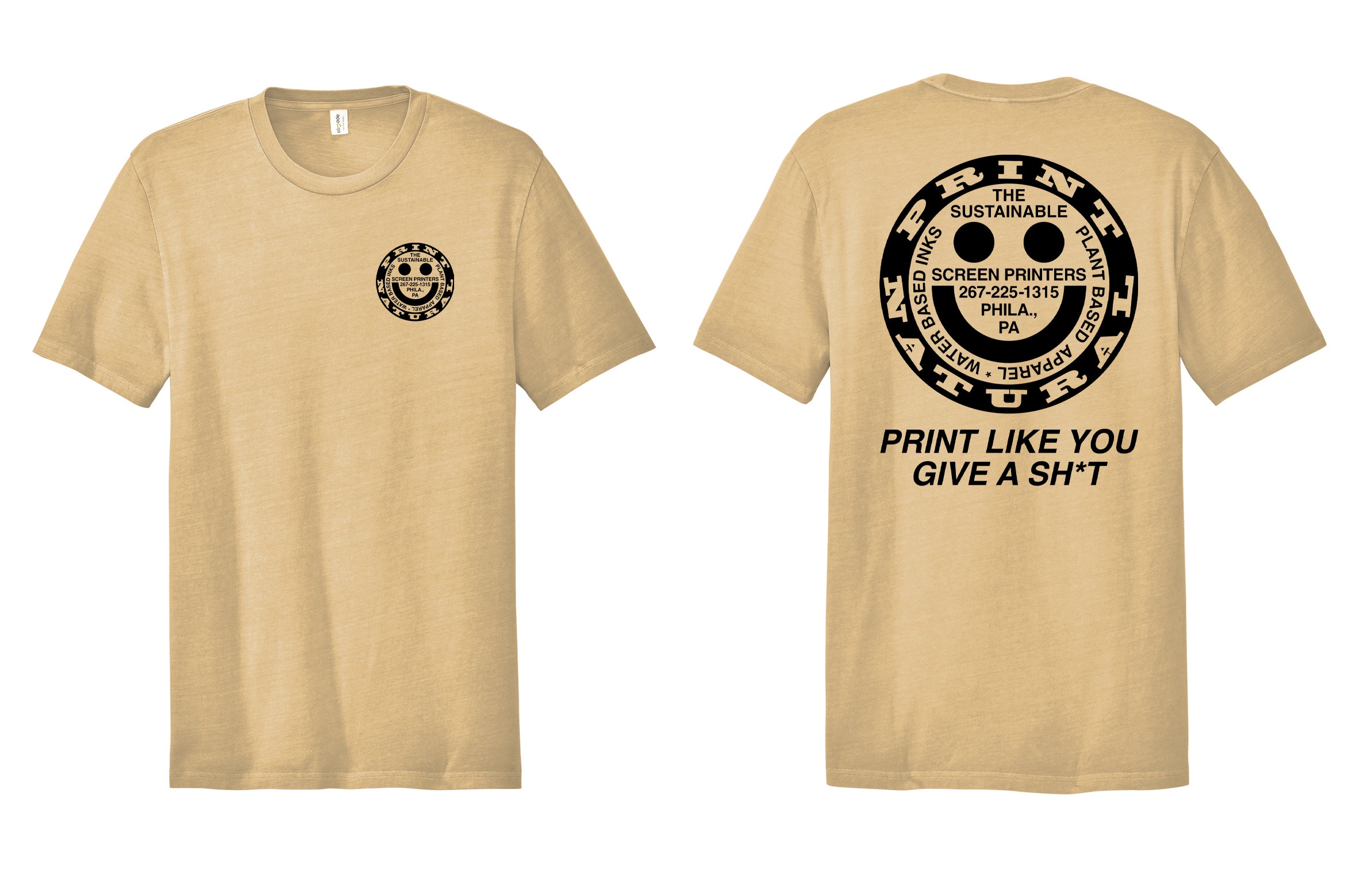 Print Natural Organic T-Shirt Printing Custom Sustainable Apparel